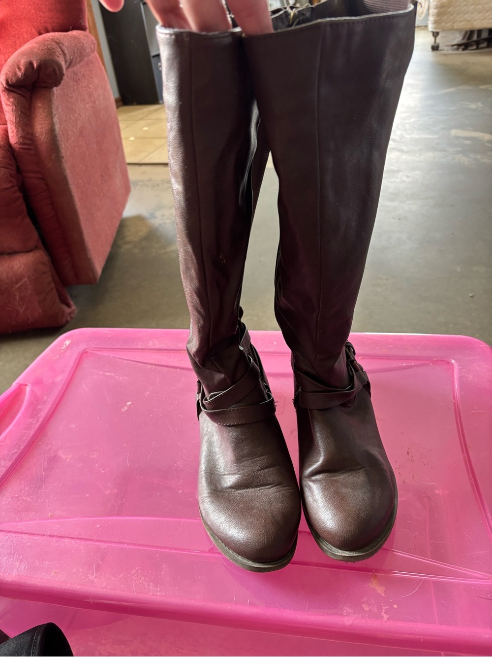 Women's Tall Riding Boots in Dark Brown Wide Fit